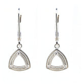 Sterling Silver Semi Mount Earrings Setting Trillion Tri 7x7mm Dangle - Syzjewelry